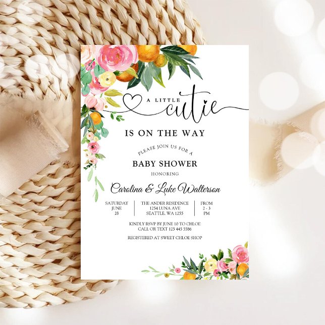 Faire-part de Baby Shower pour Bébé Fleur "Petite  (Créateur téléchargé)