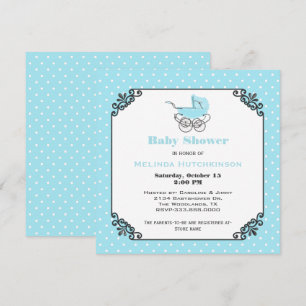 Faire-part de Baby Shower pour bébé garçon élégant