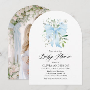 Faire-part de Baby Shower pour bébé garçon Fleurs
