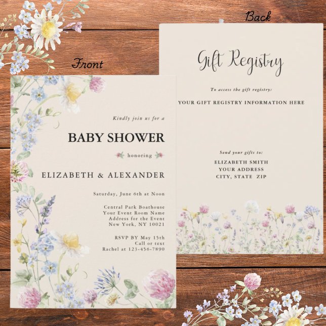 Faire-part de Baby Shower pour couples recto-verso (Créateur téléchargé)