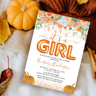 Faire-part de Baby Shower pour fille à thème citro