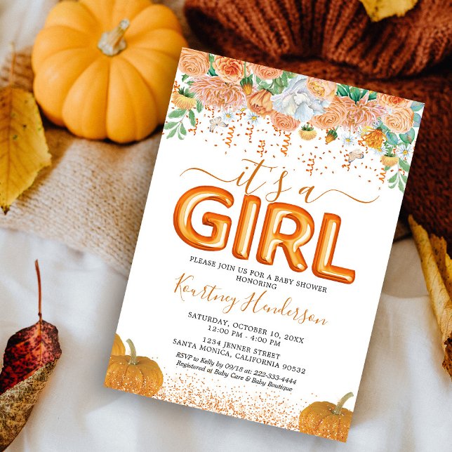 Faire-part de Baby Shower pour fille à thème citro (Créateur téléchargé)