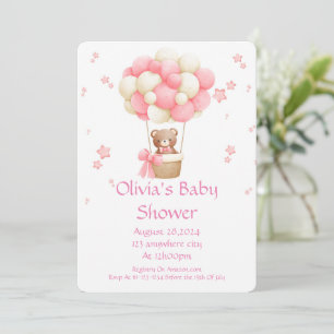Faire-part de BABY SHOWER POUR FILLES EN ROSE