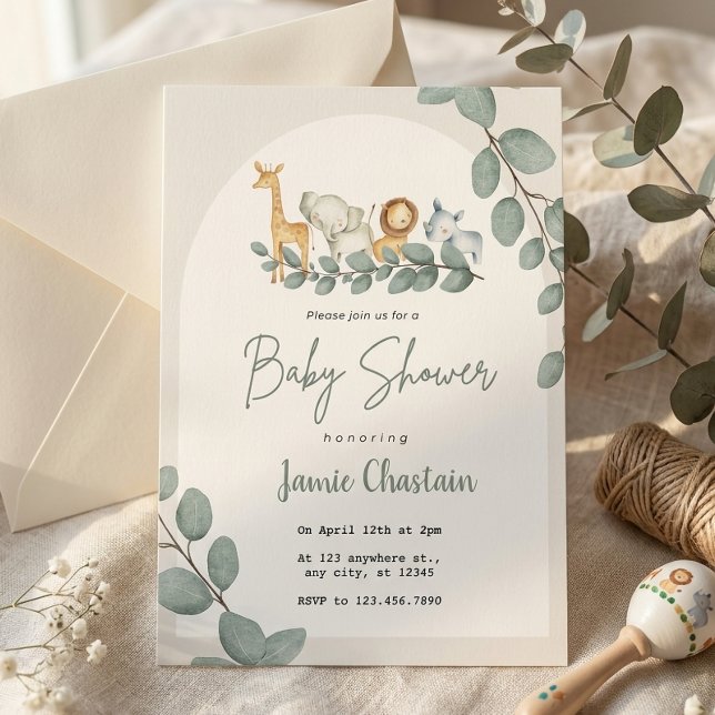 Faire-part de Baby Shower pour Garçon avec Feuilla (Créateur téléchargé)