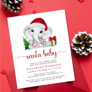 Faire-part de Baby Shower pour garçon bébé éléphan