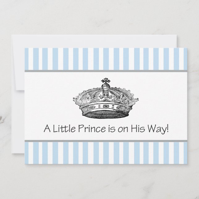 Faire-part de Baby Shower pour garçon : Elégant Pr (Devant)