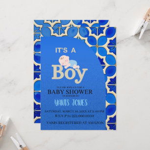 Faire-part de baby shower pour garçon marocain