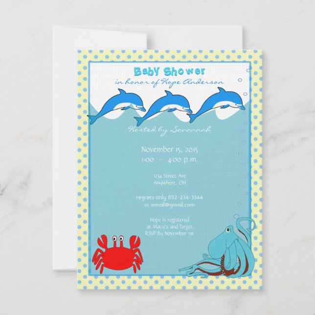 Faire-part de Baby Shower pour garçon sur le thème (Devant)
