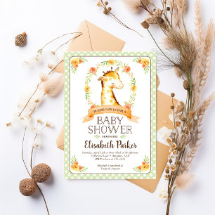Faire-part de Baby Shower pour girafe neutre et mi