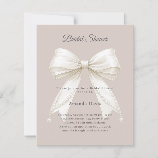 Faire-part de Baby Shower pour la robe de mariée a (Devant)