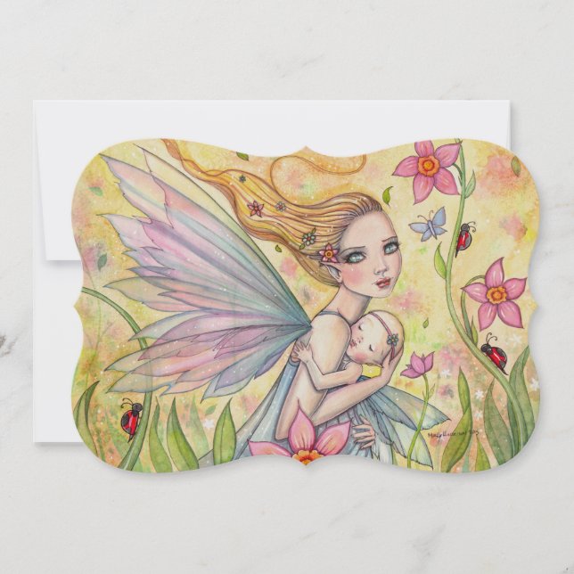 Faire-part de Baby Shower pour Maman et Bébé Fée D (Devant)