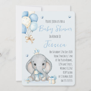 Faire-part de Baby Shower pour Prince Éléphant Gar