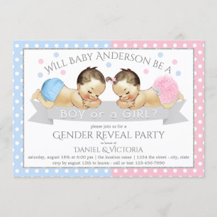Faire-part de Baby Shower pour Révélation du Sexe