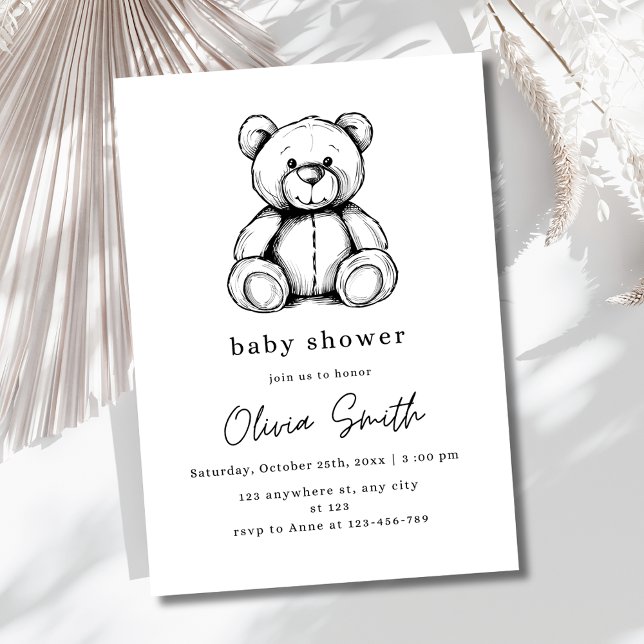 Faire-part de Baby Shower pour un Ours en Peluche, (Créateur téléchargé)