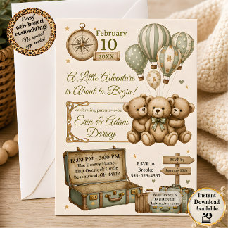 Faire-part de Baby Shower pour une Aventure de Béb