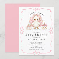 Faire-part de Baby Shower pour une petite dinde ro