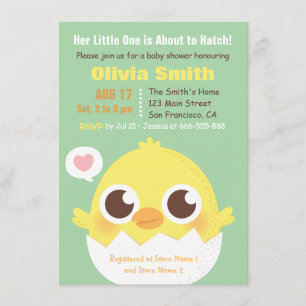 Faire-part de Baby Shower pour une petite poulette