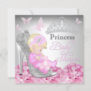 Faire-part de Baby Shower Princesse Chaussure à Pa