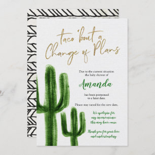 Faire-part de Baby shower reporté de Cactus mexica
