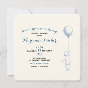 Faire-part de Baby Shower Rétro et Fantaisiste ave