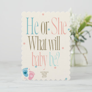 faire-part de baby shower, révélation du sexe