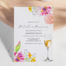 Faire-part de Baby Shower Rose et Prosecco