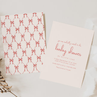 Faire-part de Baby Shower Rose Fantaisie
