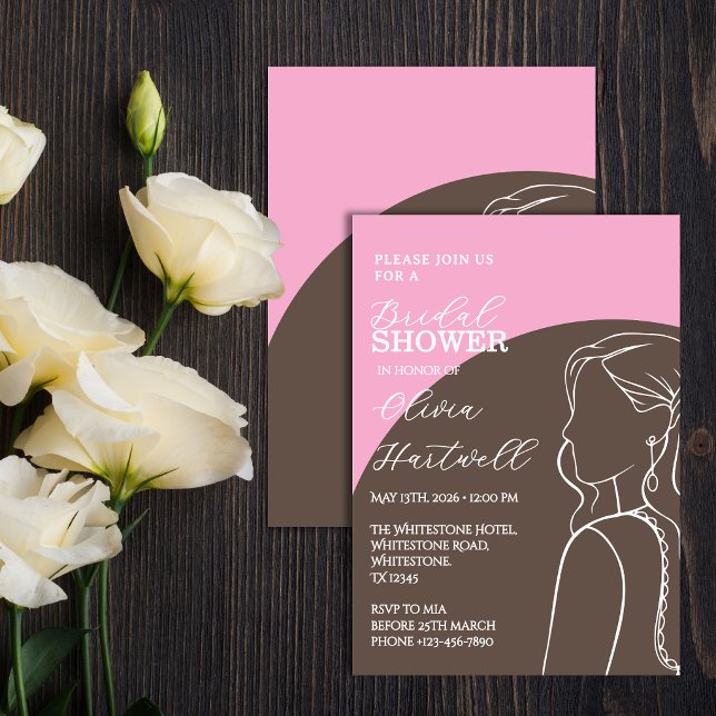 Faire-part de Baby Shower Rose & Umber (Créateur téléchargé)