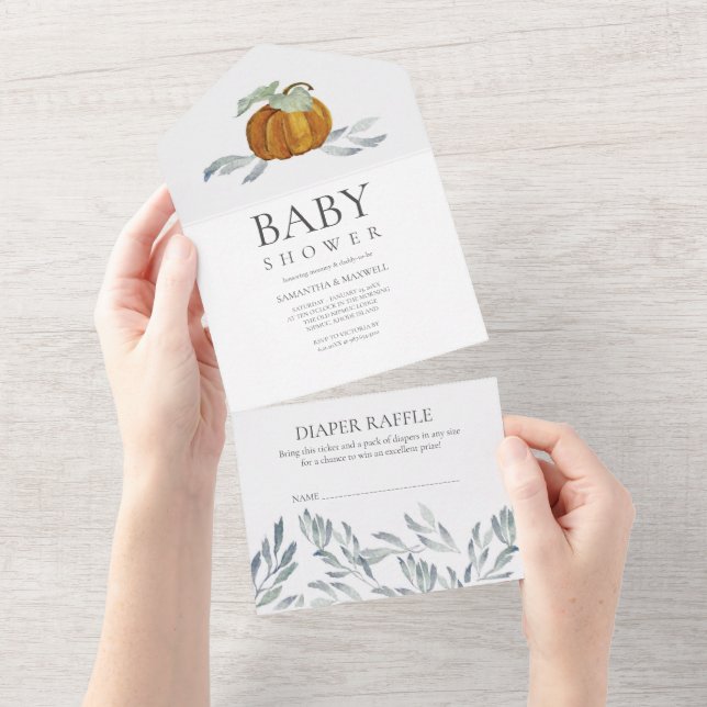 Faire-part de Baby Shower Rustique d'Automne (Déchirure)
