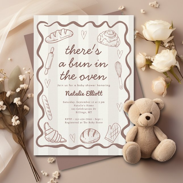 Faire-Part de Baby Shower Rustique et Neutre 'Bun  (Créateur téléchargé)