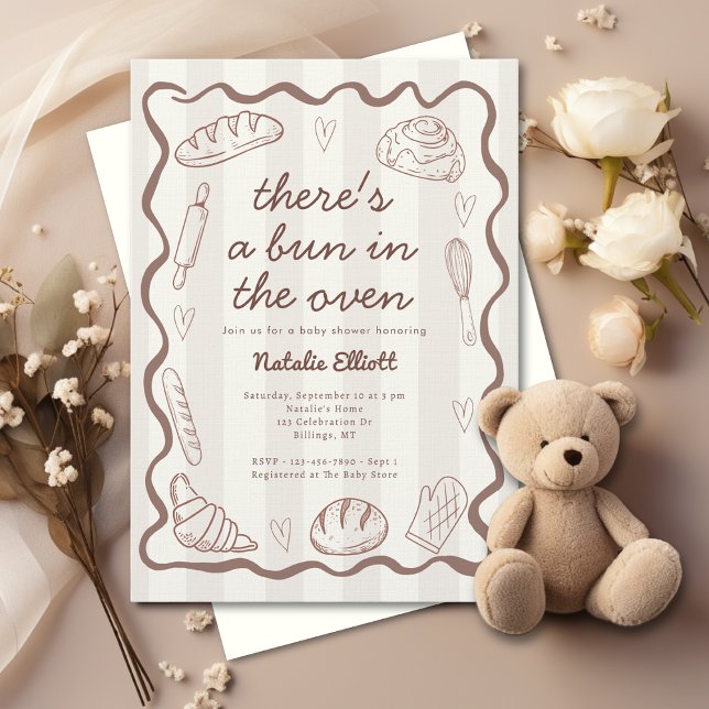 Faire-Part de Baby Shower Rustique et Neutre 'Bun  (Créateur téléchargé)