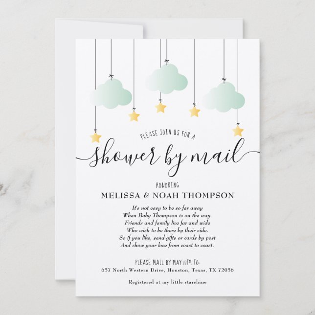 Faire-part de Baby Shower Rustique par Courrier à  (Devant)