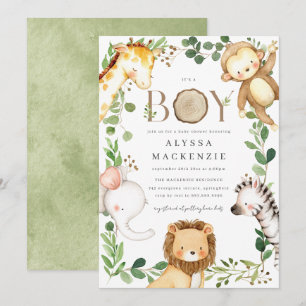 Faire-part de Baby Shower Safari