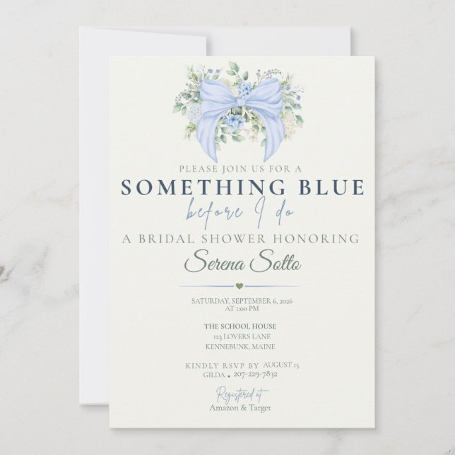Faire-Part de Baby Shower Something Blue Before I  (Devant)