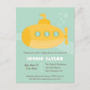 Faire-part de Baby Shower Sous-Marin Mignon Person