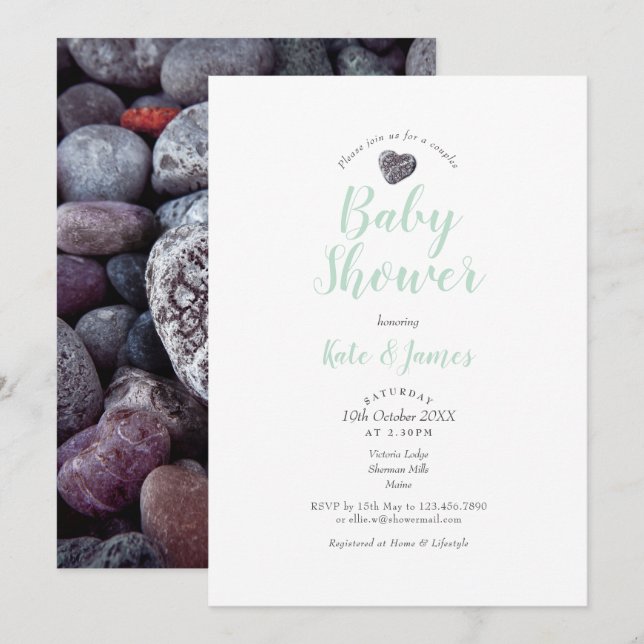 Faire-part de Baby Shower / Sprinkle pour couples  (Devant / Derrière)