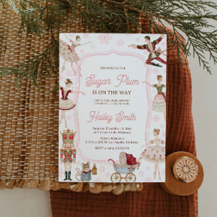 Faire-part de Baby Shower Sugar Plum pour fille