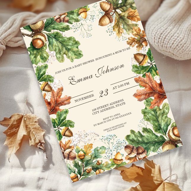 Faire-part de Baby Shower sur le thème de la forêt (Créateur téléchargé)