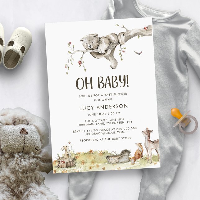 Faire-part de Baby Shower sur le thème de la forêt (Créateur téléchargé)