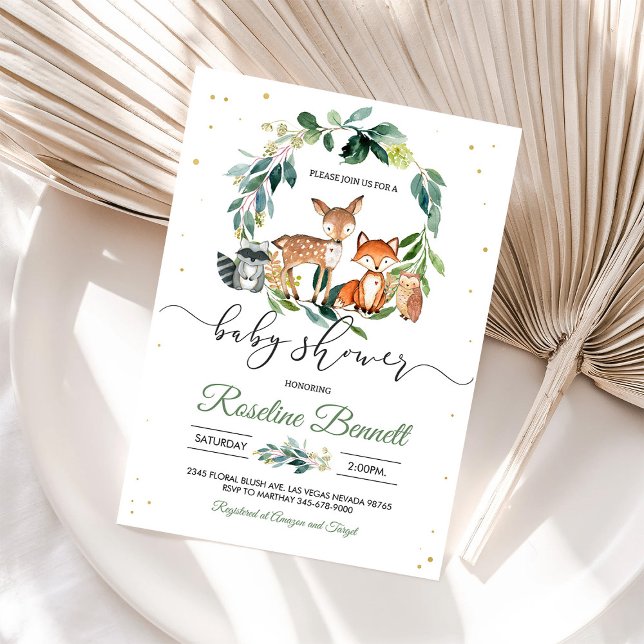 Faire-part de Baby Shower sur le thème de la forêt (Créateur téléchargé)
