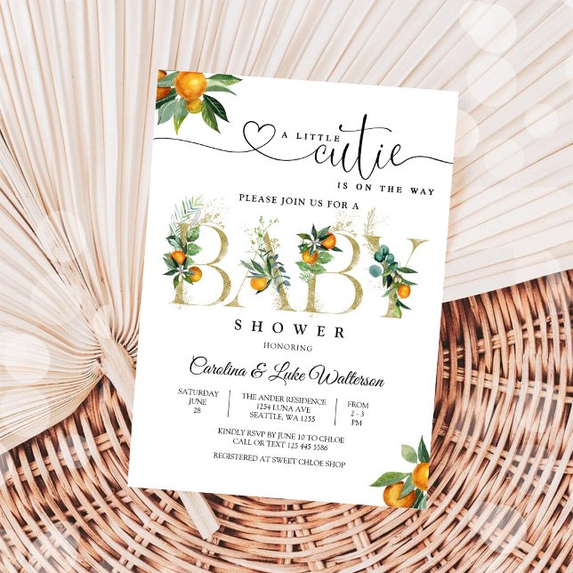 Faire-part de Baby Shower sur le thème des Agrumes (Créateur téléchargé)
