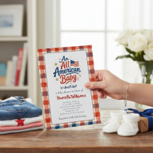 Faire-part de Baby Shower sur le thème des États-U