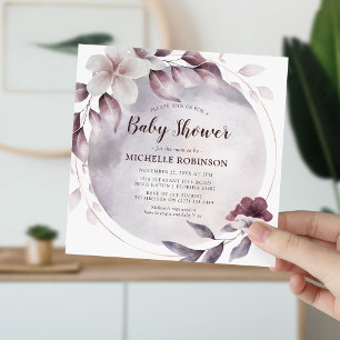 Faire-part de Baby Shower sur le thème du lilas él