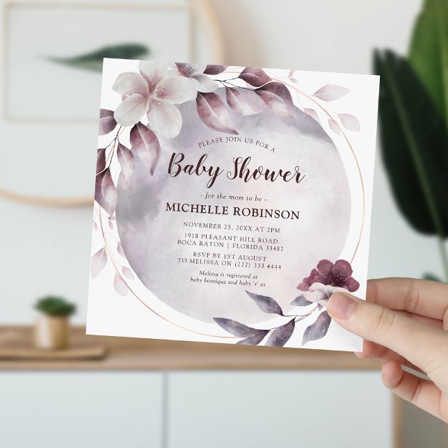 Faire-part de Baby Shower sur le thème du lilas él (Créateur téléchargé)