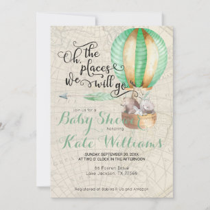 Faire-part de Baby Shower sur le thème du Voyage