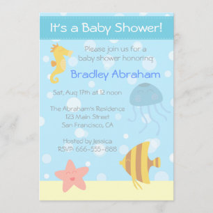 Faire-part de Baby Shower sur le thème Sous-marin