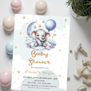 Faire-part de Baby Shower Teddy Bear Cloud Moon St