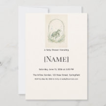 Faire-part de Baby Shower Tortue de Mer, Modifiabl