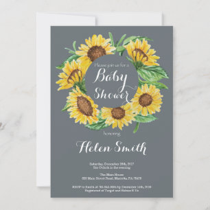 Faire-part de Baby Shower Tournesols