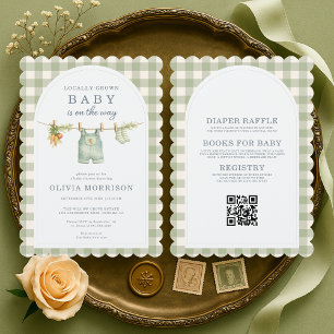 Faire-part de Baby Shower Tout en Un Cultivé Local